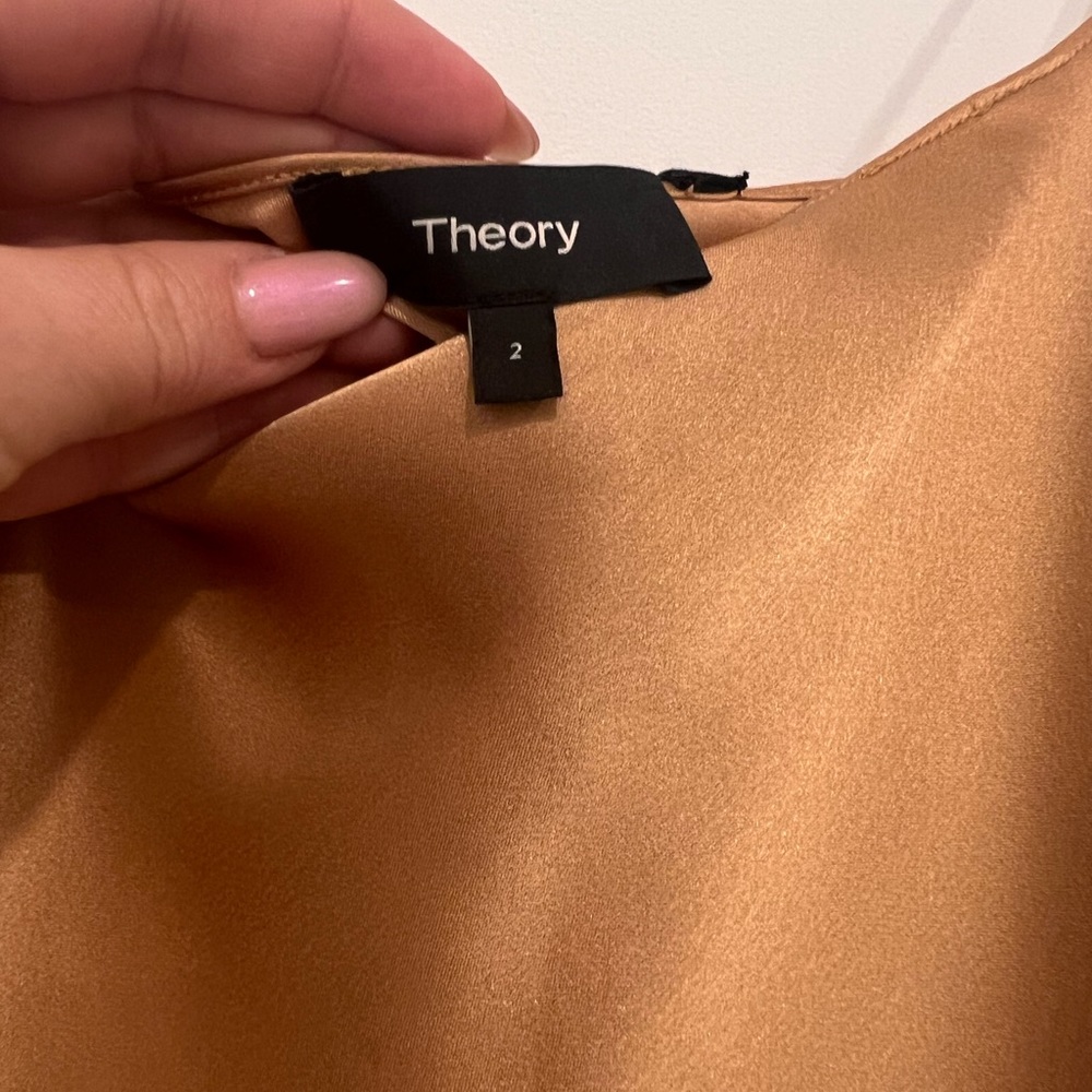 Theory Gold Midi Slip Dress New With Tags